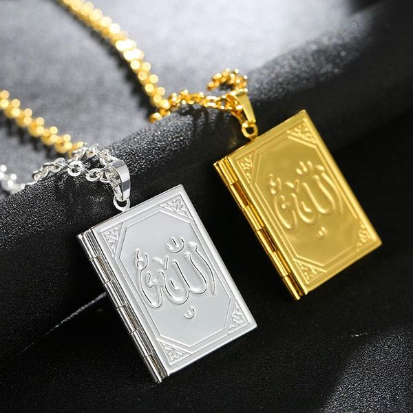 

necklace brand large diy p box necklaces for women/girl pendant muslim islamic jewelry gift, Silver