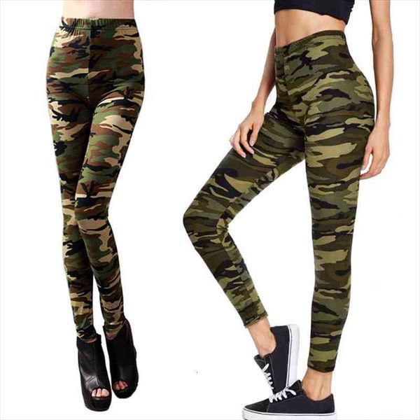 

spring autumn ladies camouflage army style korean fashion slim nine-point leggings womens trousers pencil pants, Black