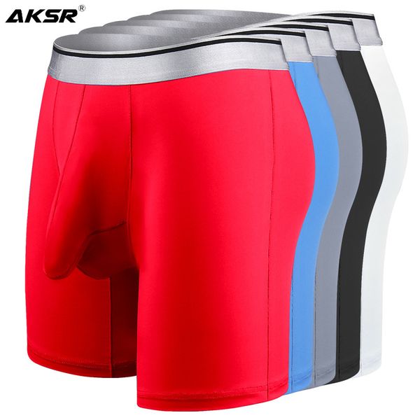 

men's boxer underwear breathable separate pouch panties man underpants sports boxer shorts underwear men plus size lj201109, Black;white