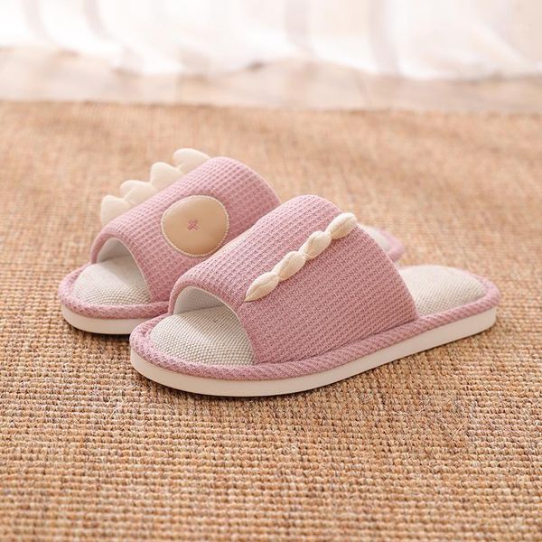 

four seasons linen slippers for women with soft bottom indoor non-slip slippers, comfortable cartoon slippers.1, Black