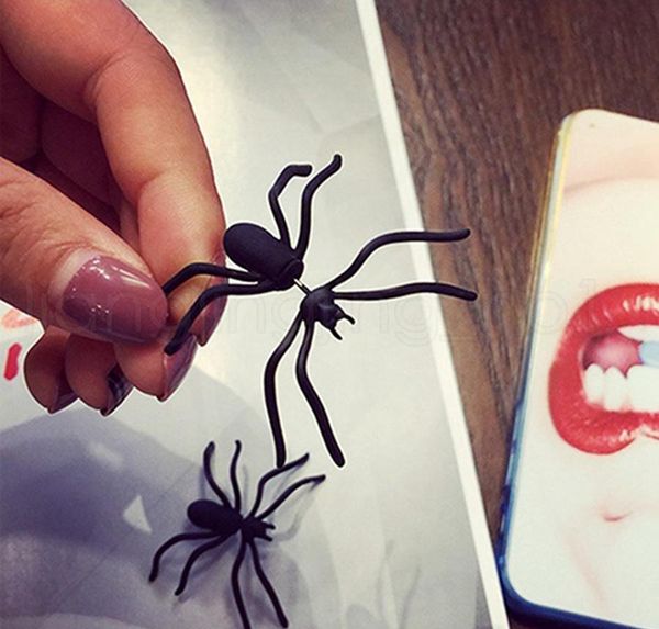 

punk earring black spider ear stud funny style weird design earring decoration jewelry accessories f wmtert bdedome