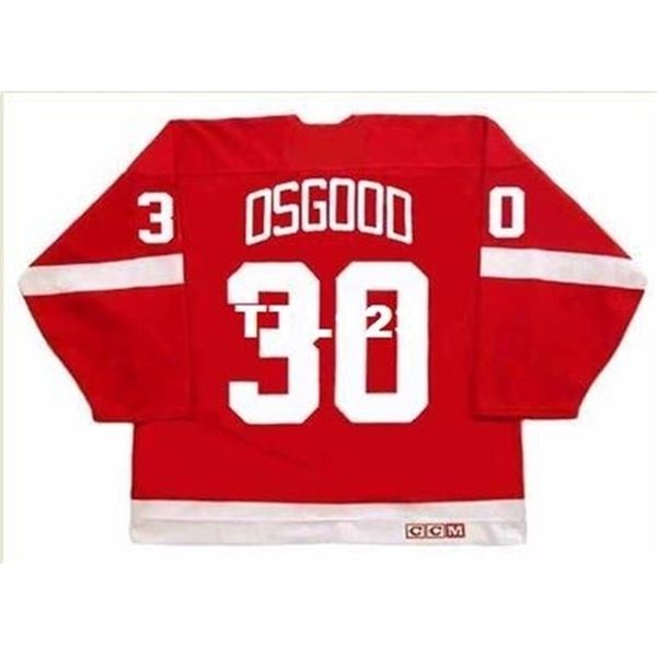 

421 #30 chris osgood detroit red wings 1995 ccm vintage hockey jersey or custom any name or number retro jersey, Black