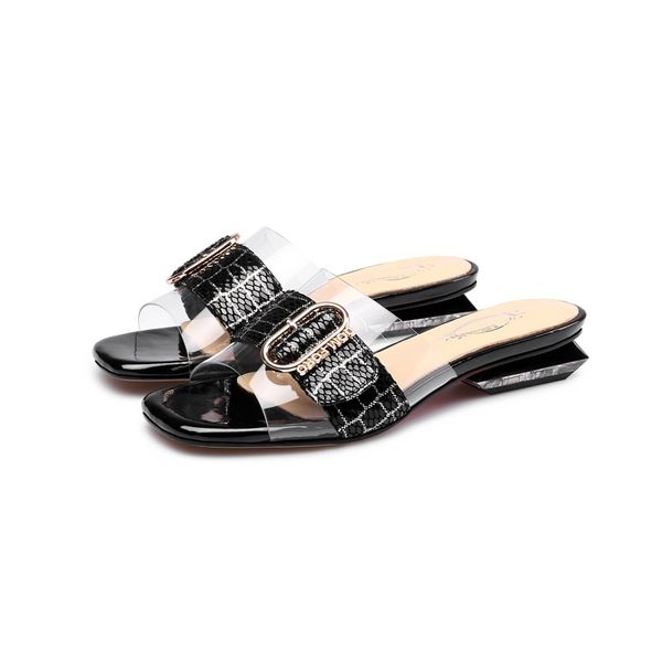 

2021 high qulaity women's sandals new black woman low heels shoes size 34-43 x9en