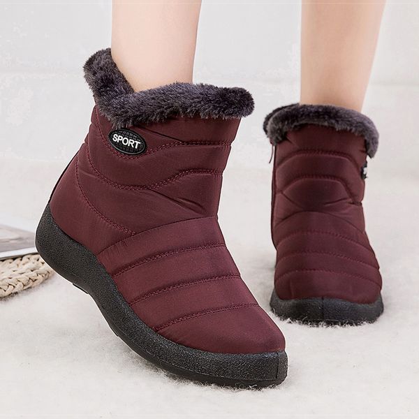 

2020 winter snowboots for casual women with dwaterproof ankle boots mcnq, Black