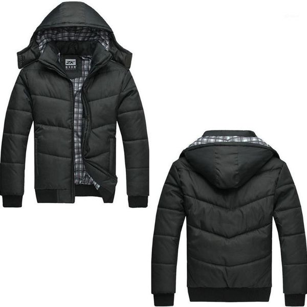 

winter coats men warm thermal men fashion hooded park hoody men's jacket parka1, Black