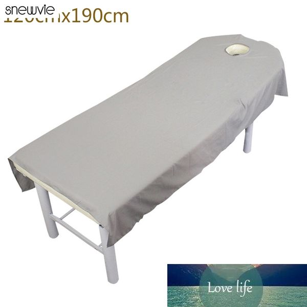 Solid Beauty Massage Table Bed Folha plana 100% Polyester Massage Folha para TRATAMENTO SPA Capa de cama com folha de buraco redonda