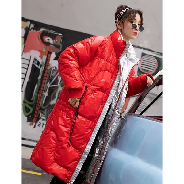 

women's down & parkas winter long coats women 2021 korean bright face jacket female warm white duck parka coat womens overcoat, Black