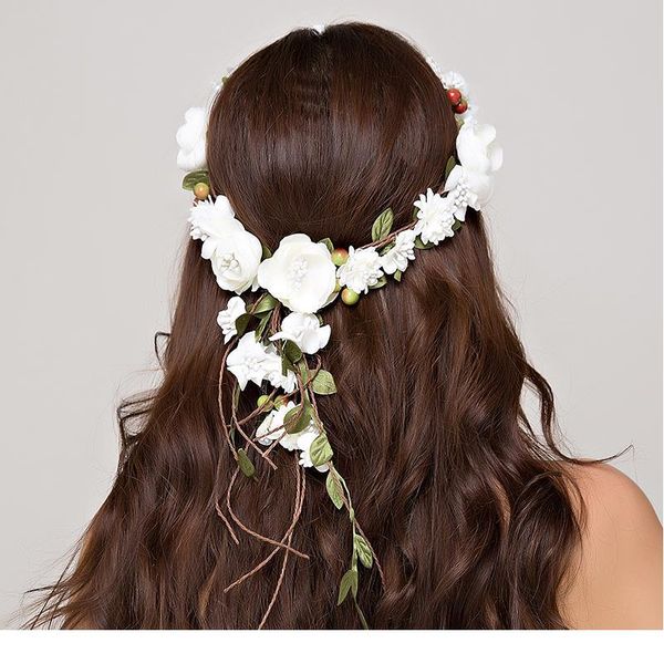

wedding flower wreath wedding decoration bridal hair headdress flower crown hair accessories adjustable party qyljci