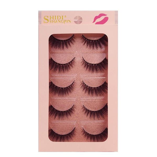 

shidisahngpin 5 pairs mink eyelashes false eyelashes natural long lashes hand made dramatic eye lashes for maquiagem makeup qylkin comb2010