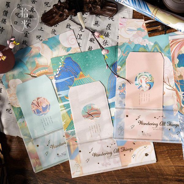 

4 set letter envelope kraft paper envelopes cute kawaii stationery fresh illustration letter paper post envelope gifts