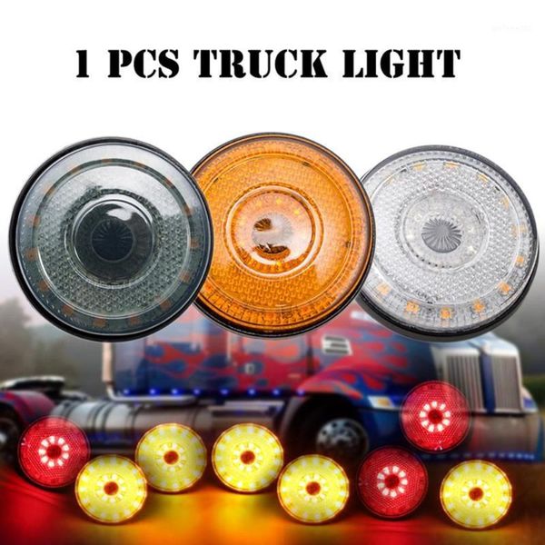 

traffic light 1pc car warning truck trailer rear tail brake smarker indicator 24 led round reflector dual color 12v1