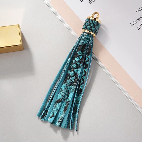 

4pcs faux leather snake grain tassel diy jewelry keychain craft accessories long tassels garment decoration pendant fringe trim h wmtdai