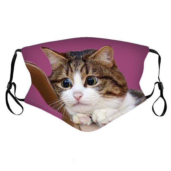 

маски косплей рождества маски мода для взрослых дизайнера животных cat printed многоразового украшения для лица masque котон reutilisable sq, Black