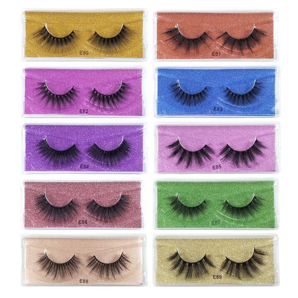 

3d mink eyelashes wholesale 10 style mink lashes natural long false eyelashes makeup colorful card false lashes in bulk
