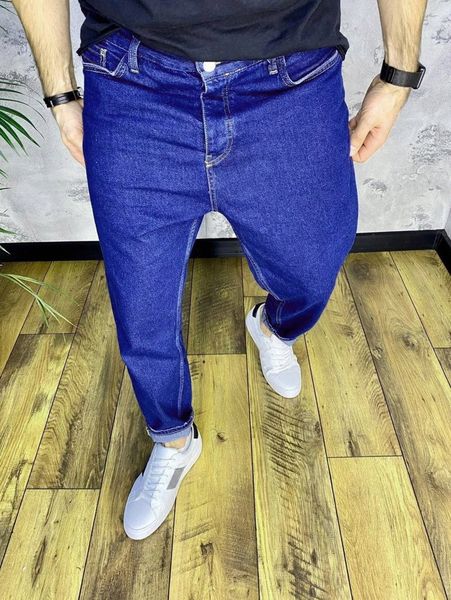 

men slant pocket tapered jeans l3sd#, Blue