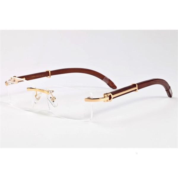 

new fashion sunglasses 2021 rimless buffalo horn glasses women wood sunglasses for men bamboo frame clear lenses rimless glasses lunettes, White;black