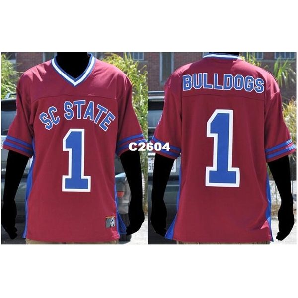 

2604 #1 south carolina state female bulldogs college jersey size s-4xl or custom any name or number jersey, Black