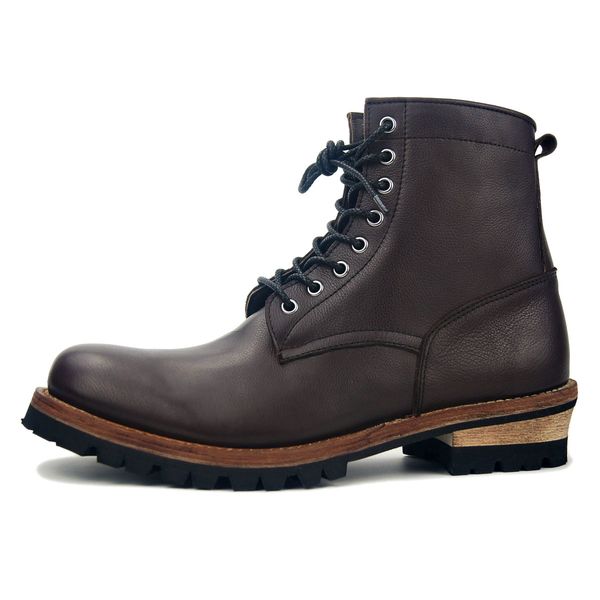 

2021 men's genuine leather martin safety male ankle boots shoes tcns, Black