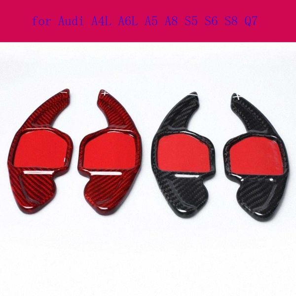 

car accessories 2pcs quality carbon fiber dsg steering wheel shift paddle shifter for audi a4l a6l a5 a8 s5 s6 s8 q7