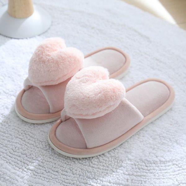 

slippers swqzvt women cut home sleeping spring autumn winter shoes woman heart non-slip flat indoor cotton ladies, Black