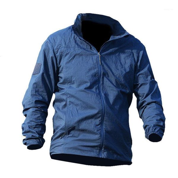 

2020 summer thin hooded windbreaker fast dry sun uv protection jacket single layer tactical men army motorcycle1, Black;brown