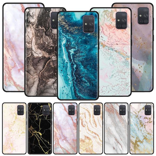 

case for samsung galaxy a21s a51 a50 a70 a71 a50s a10s a10 a20e a20 a30 a30s phone fall shell coque glitter watercolor gold