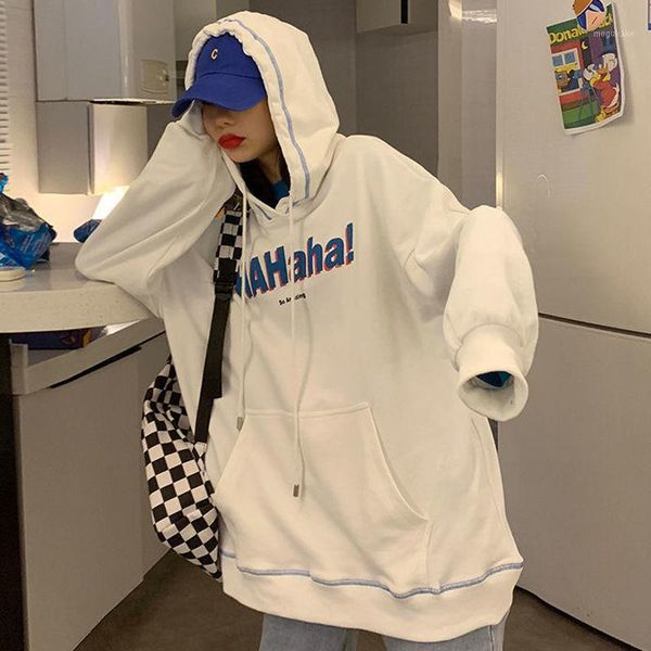 

women's hooded sweatshirt 2020 spring and autumn korean style loose large size thin age-reducing all-match trendy hoodies1, Black