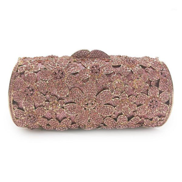 

evening bags arrival gold metal floral clutch christmas giftwomen rhinestone diamond party purse wedding mini clutches1