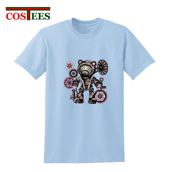 

creative pattern steampunk bear punk summer streetwear tees kawaii machinery russia bear animal hooded sweatshirt hoodie men t shirt