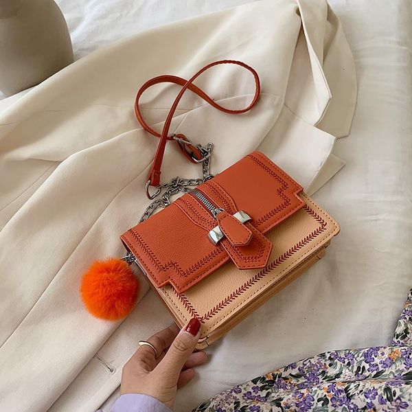 

fashion shoulder bag 2020 summer new messenger bag ladies solid color pu small square chain mobile phone small
