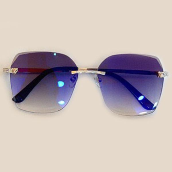

rimless sunglasses women men brand designer uv400 vintage square sun glasses female female, White;black