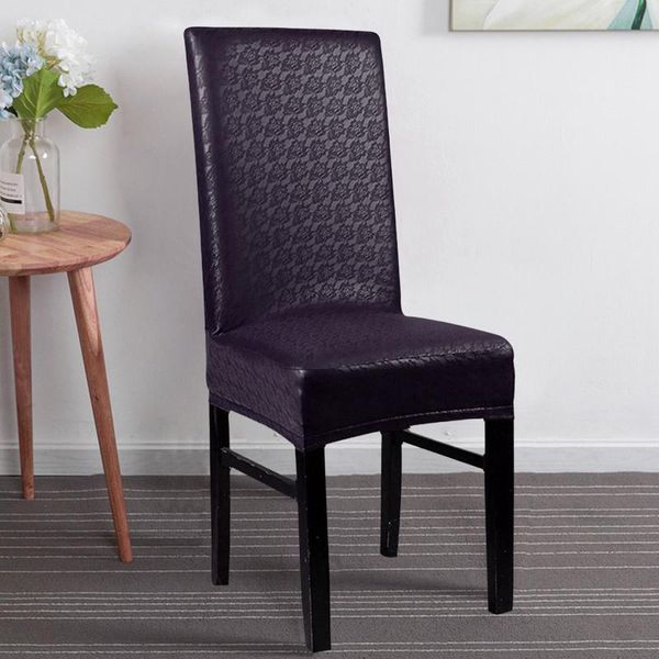 

4pcs/set dining chair cover pu leather chair slipcover solid color seat slipcover removable kitchen seat for banquet