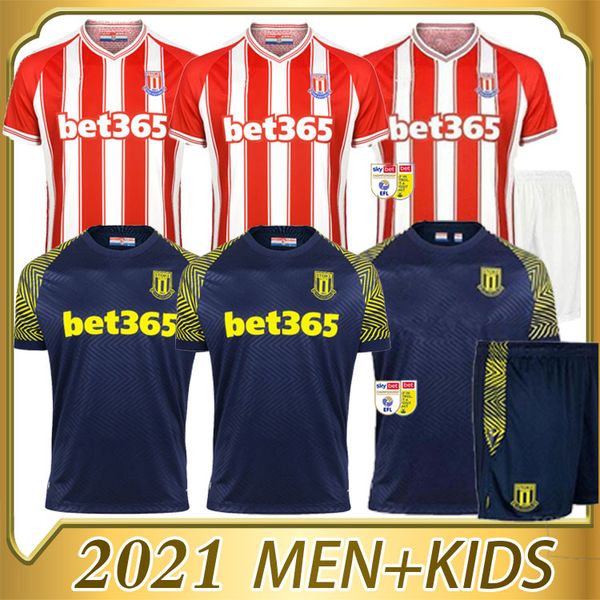 

2020 2021 stoke city home away vokes clucas campbell gregory powell football shirts stoke mcclean soccer jerseys home kids uniforms, Black;yellow