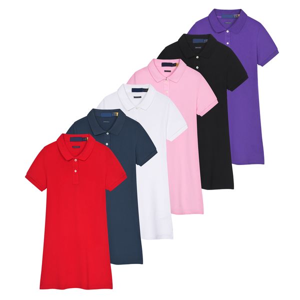 abito lungo da donna Abito estivo Camicia di cotone Polo Abbigliamento Gonna Abbigliamento dolce Ricamo manica corta regolare Taglia asiatica Abiti casual moda gonne a cavallo piccolo