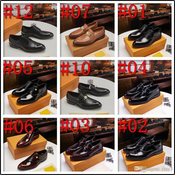 

q4 new classic leather men brogues shoes lace-up bullock business luxury dress men oxfords shoes male formal shoes 33, Black