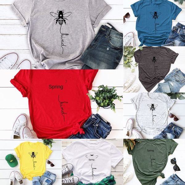 

женская вера пчелы свободно вокруг шеи короткий рукав женские вера пчелиный свободный круглый футболку одежды одежды шеи короткий рукав футб, White