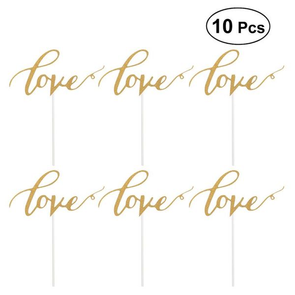 

other festive & party supplies 10pcs love cake er glitter paper picks decoration for wedding engagement valentines day anniversary