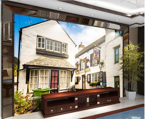 

3d wallpaper custom p mural hungarian town shop street scenery home decor 3d wall murals wallpaper for living room
