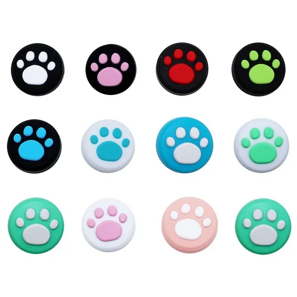 4 stücke Katze Pfote Thumb-Stick Grip Cap Abdeckung Für PS3 PS4 PS5 Eine 360 Controller Gamepad Joystick Fall Zubehör