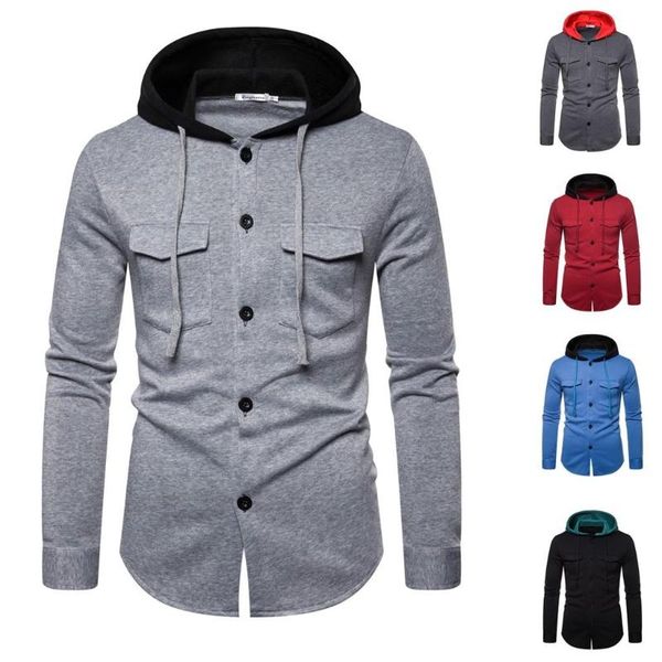 

2020 new hooded sweatshirt mens solid casual hoodies fashion autumn winter thin sweatshirts cardigan outwear, White;black