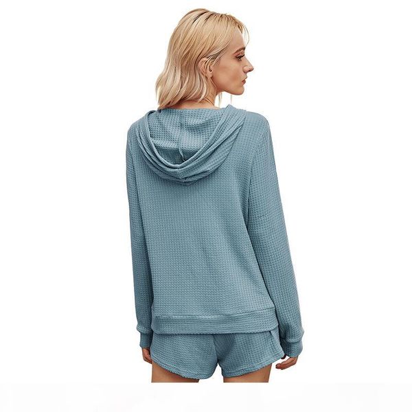 

womens suits 2020 fall new products european and american womes home furnishing suits hooded shorts, Gray