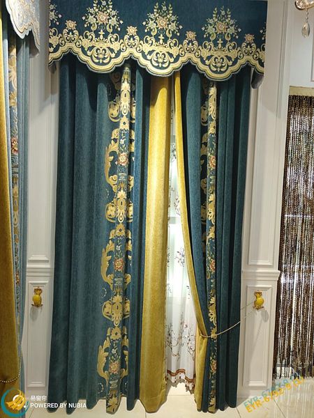 

shading cashmere positioning jacquard shading stitching single flower curtain head curtains forliving room bedroom