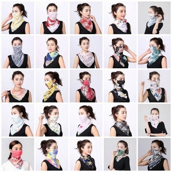 

half chiffon silk women outdoor handkerchief windproof face dust-proof sunshade scarf dust mask party masks t2i5 kcka#