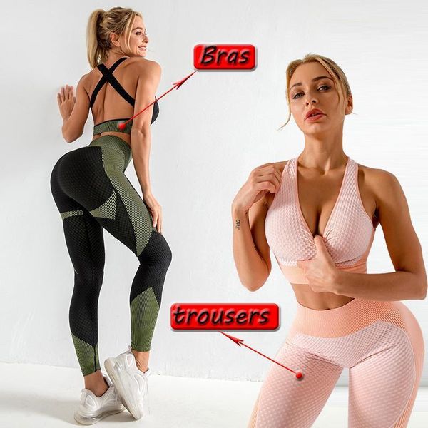 

yoga outfits 2021 set sports bra and leggings women gym clothes seamless workout fitness sportswear suit1, White;red