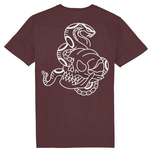 

спорт змея и череп татуировки вдохновленный tee burgundy (унисекс