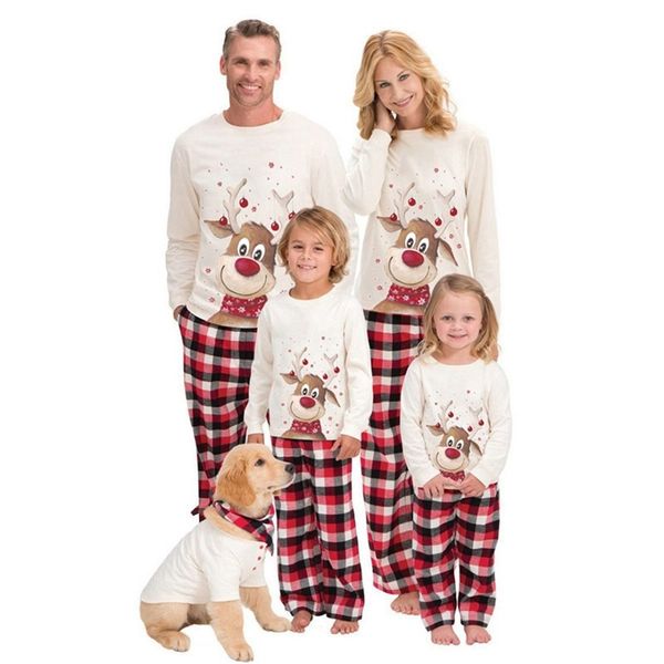 2020 Família combinando pijamas de Natal ano novo mãe e filha mãe papai bebê menina menino família família olhar roupas de natal lj201111