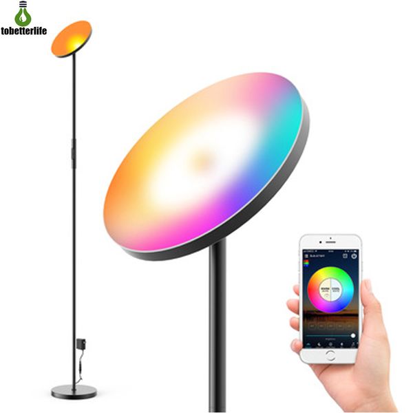 24W Smart Stehleuchte Wifi LED Bunte RGB Bodenleuchte Dimmbare Stehleuchte Sprachsteuerung Lampe für Party Wohnzimmer Schlafzimmer