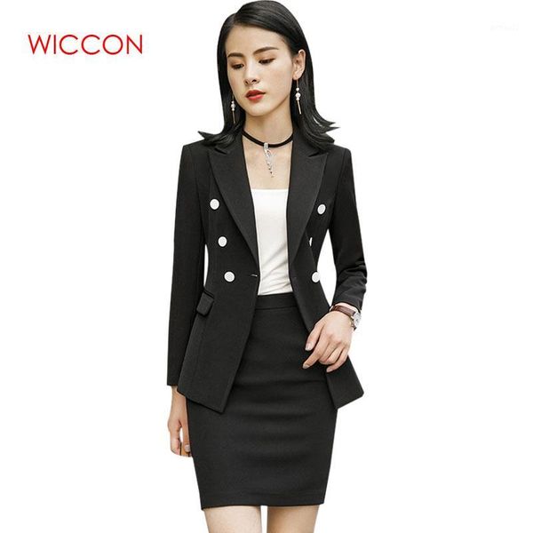 

work dresses 2021 fashion skirt suits women business long sleeve blazer and trousers two pieces set office ladies plus size wear1, White;black