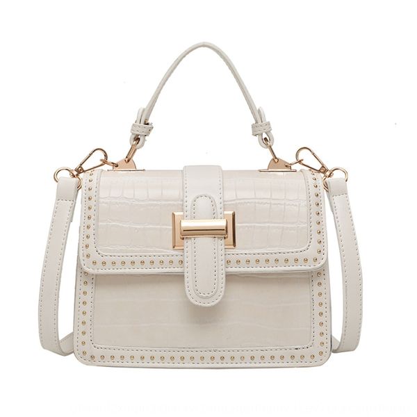 

2020 new h-button kangkang fashion square stewardess small ck soft leather women's bag single shoulder hand-held rivet small square bag