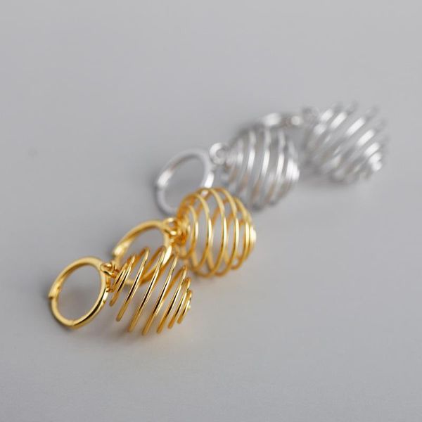 

hoop & huggie 100% real 925 sterling silverÂ hoop earrings for women spring ball hanging earring dangle fashion jewelry 2021 wh, Golden;silver